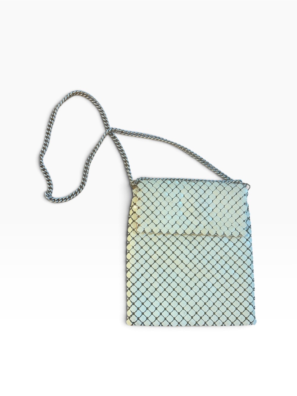 Vintage Whiting & Davis Mesh Crossbody Bag with Chain Strap